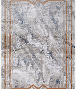 Elegance in Motion Bronze, Grey & Blue Marble-Effect Rug