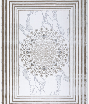 Timeless Tradition Grey and Ivory Marble-Look Rug